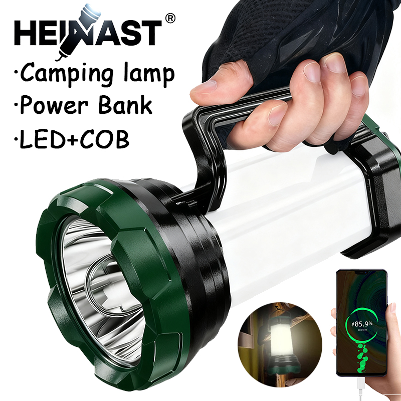 Outdoor Usb Power Bank - Portable Powerful LED Flashlight With COB