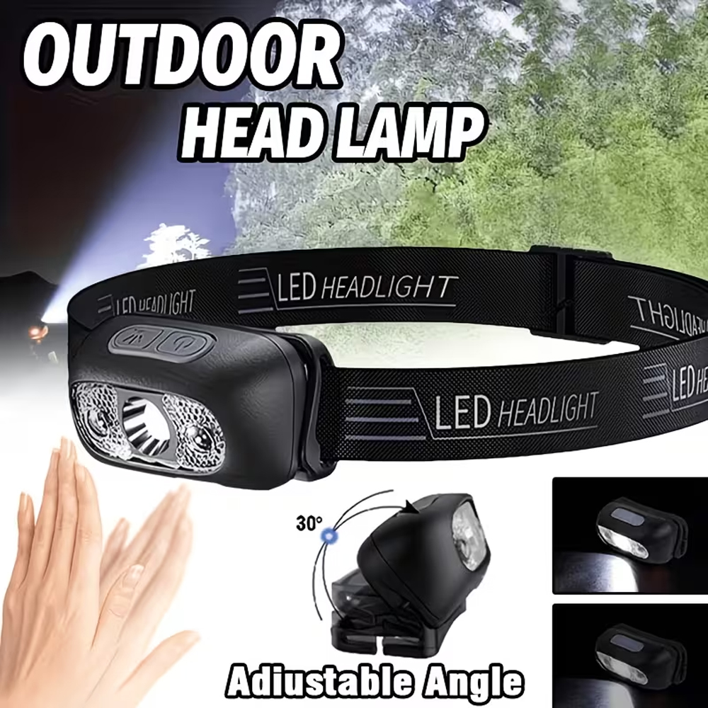Outdoor Power Head - Powerful Sensor Adjustable LED Head Flashlight