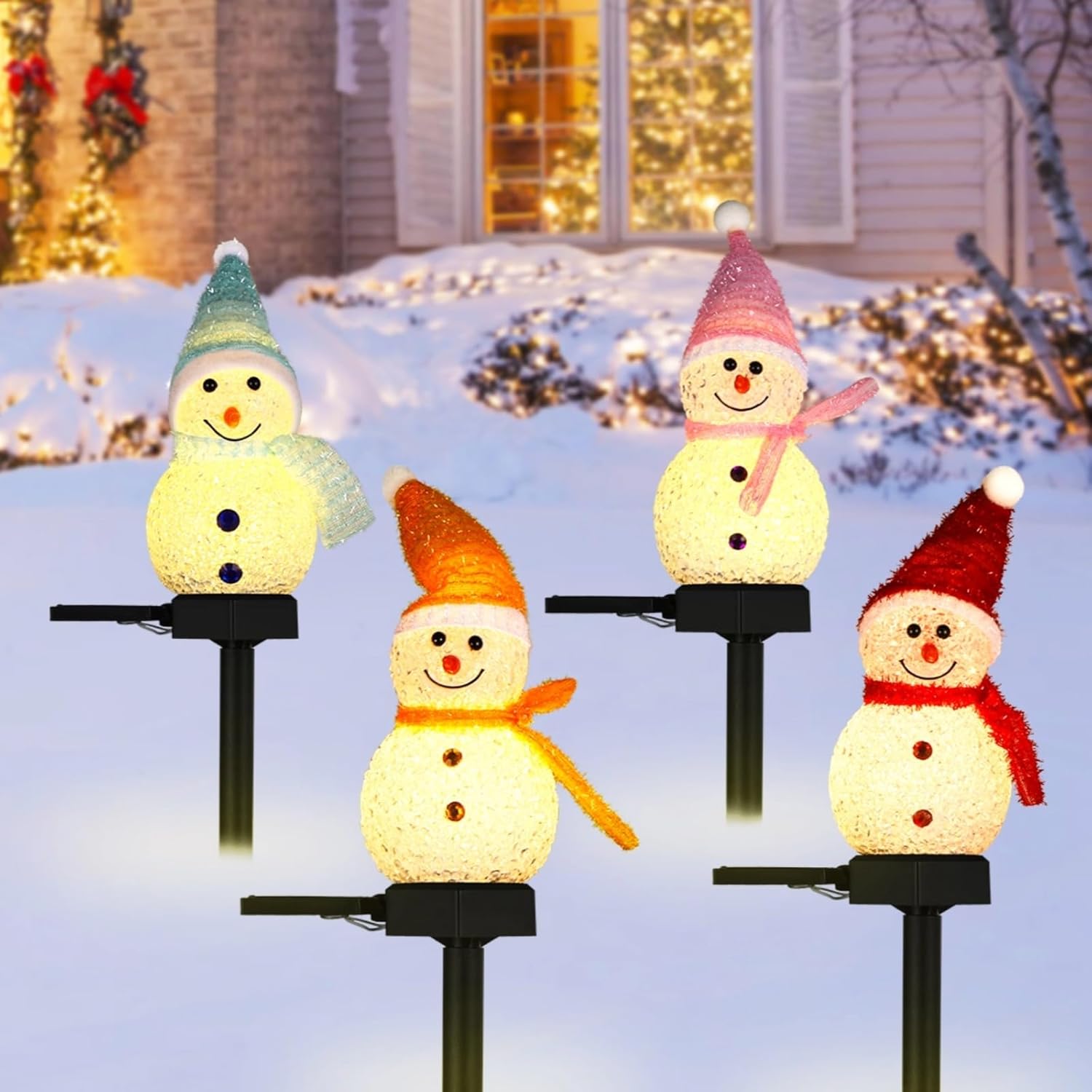 Outdoor Power For Xmas Lights - LED Snowman Solar Garden Light Outdoor
