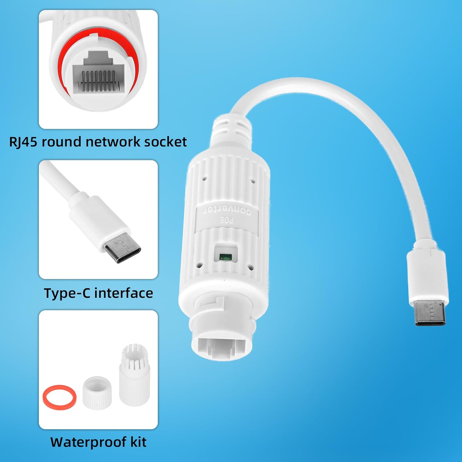 Outdoor Power Adapter Usb C - POE to USB-C Power Converter Outdoor