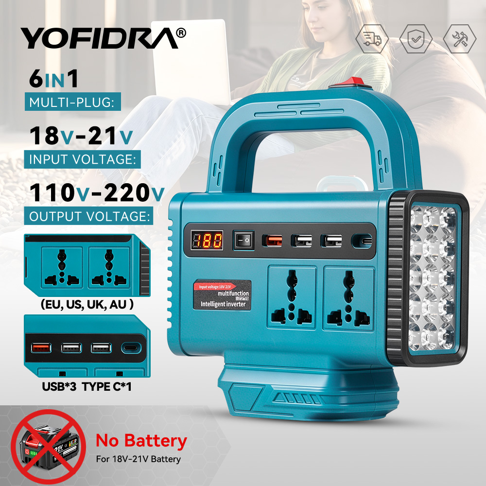 Outdoor Power Adapter Usb C - YOFIDRA Portable Power Inverter Outdoor Emergency