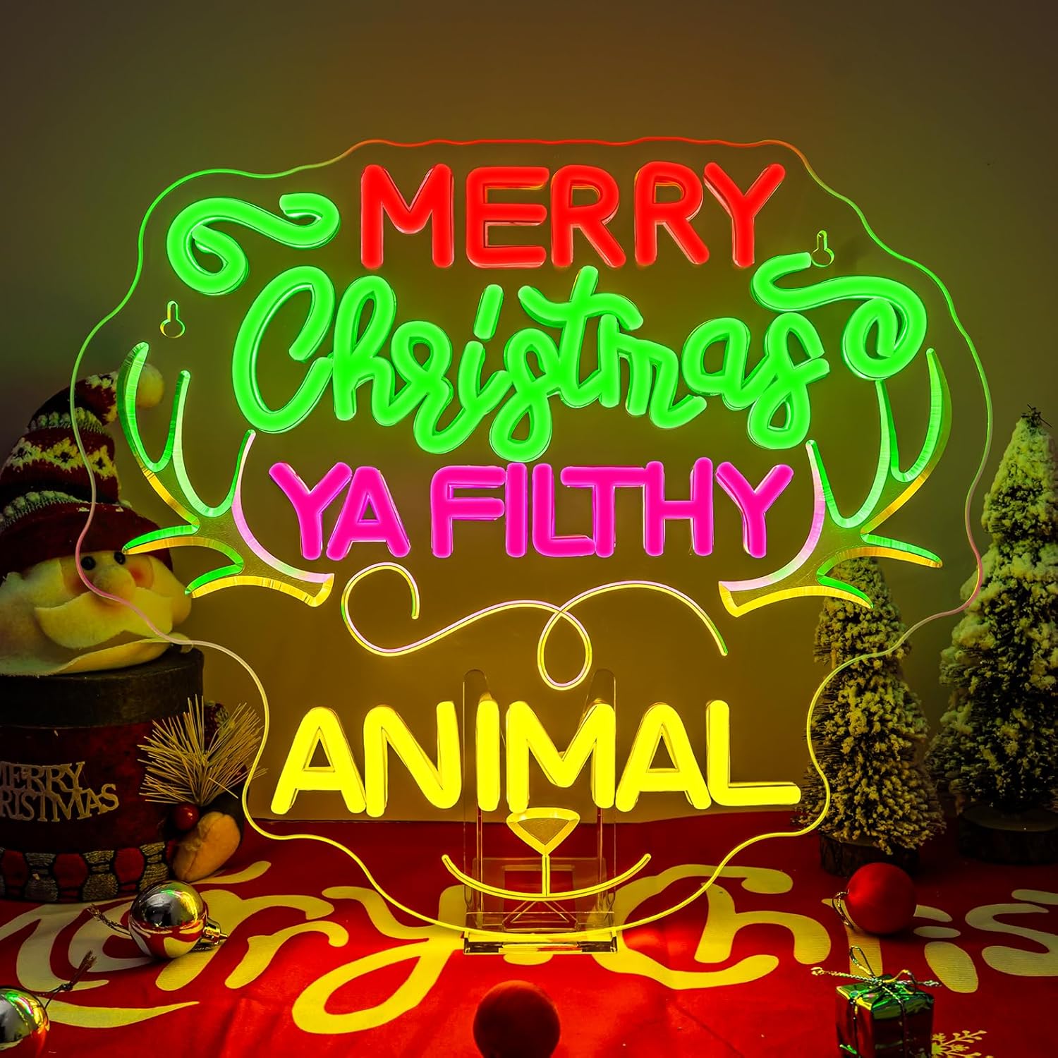 Outdoor Power For Xmas Lights - Reindeer Christmas Neon Sign USB Powered