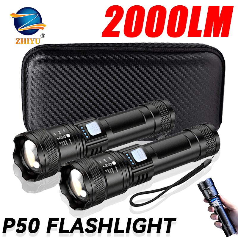 Outdoor Usb Power Bank - Tactical LED Flashlight 2000LM USB Rechargeable