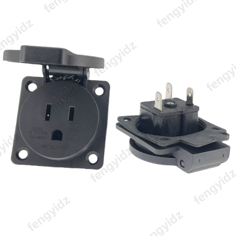 Black 125V 15A 20A IP44 CE Ame - Outdoor Power Receptacle review and price