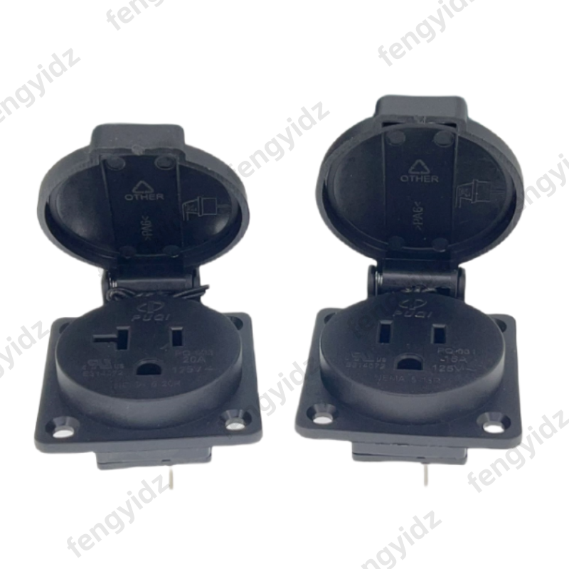 Black 125V 15A 20A IP44 CE Ame - Outdoor Power Receptacle review and price