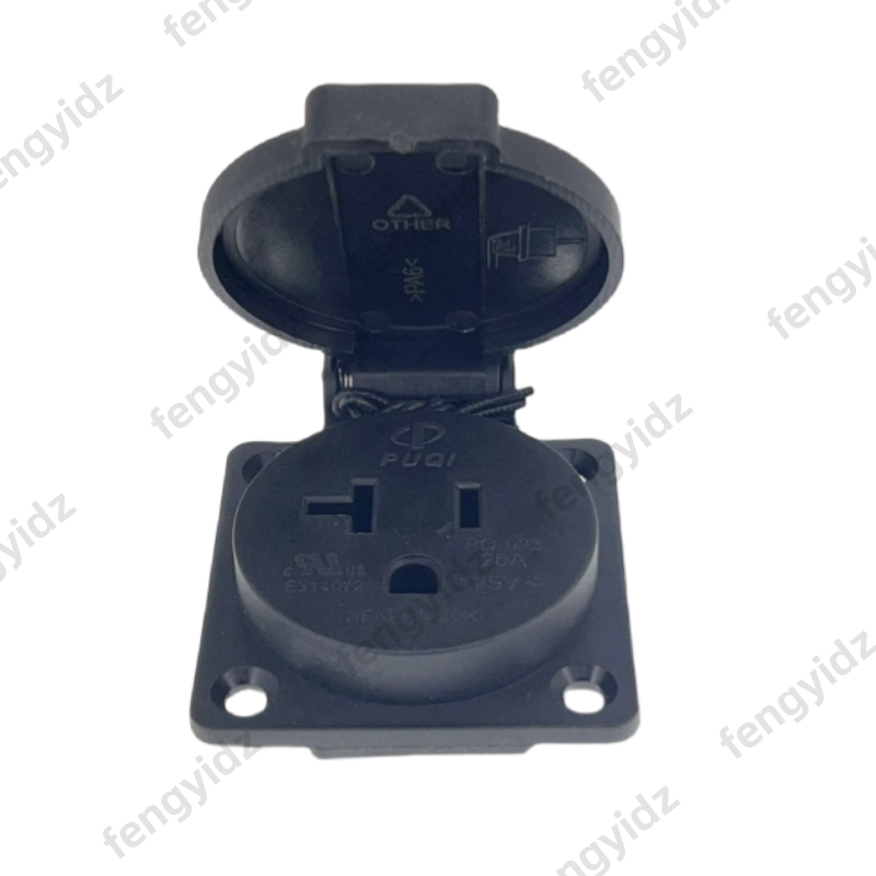Black 125V 15A 20A IP44 CE Ame - Outdoor Power Receptacle review and price