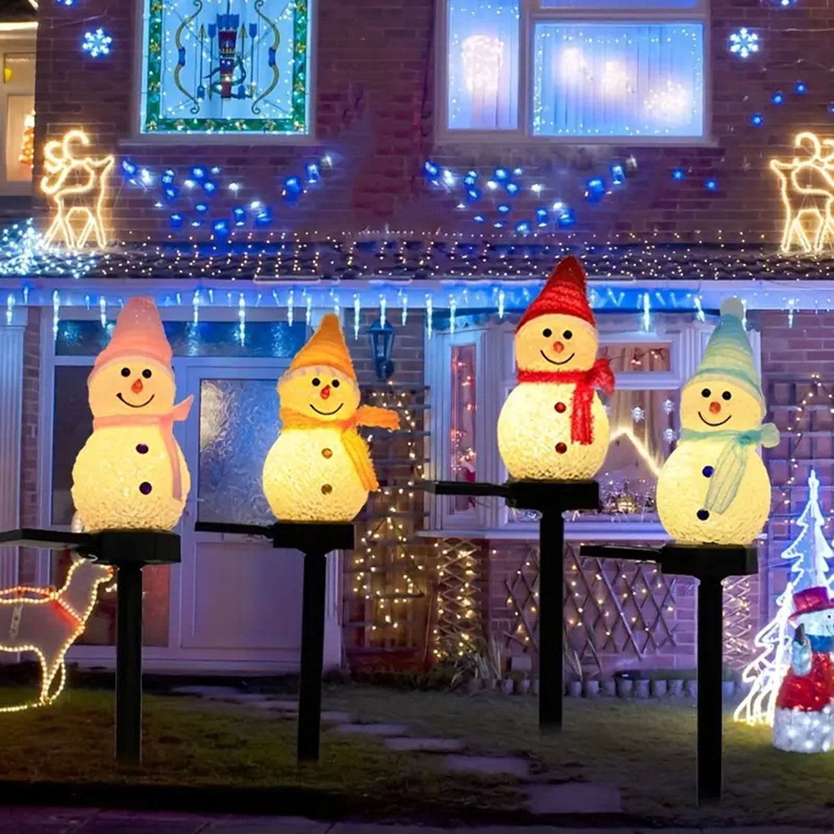 LED Snowman Solar Garden Light - Outdoor Power For Xmas Lights review and price