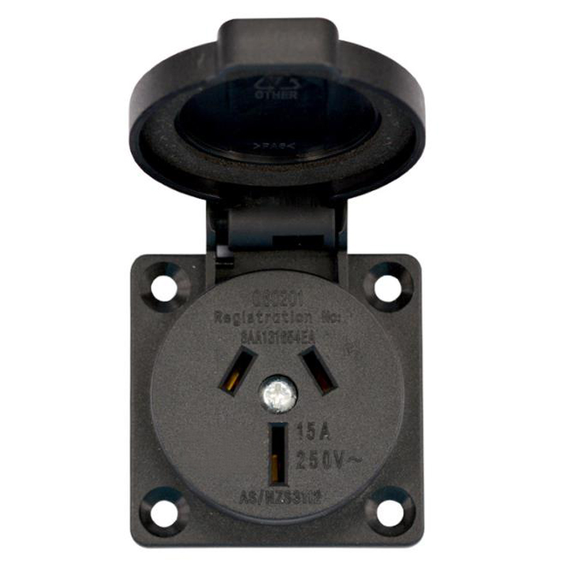 2PCS Black 10A 15A Australia O - Outdoor Power Receptacle review and price