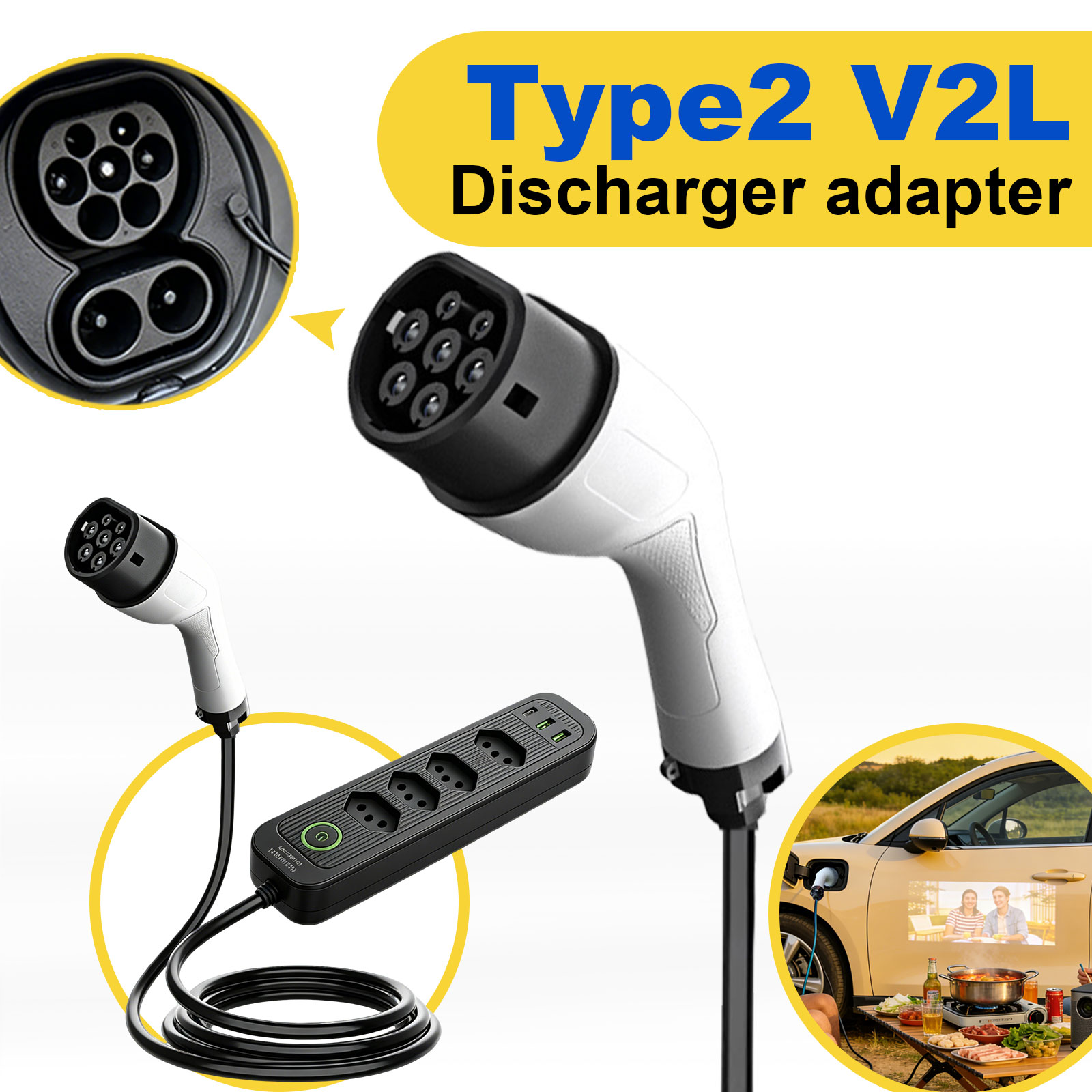 Type2 V2L Discharge Adapter 16 - Outdoor Power Port review and price