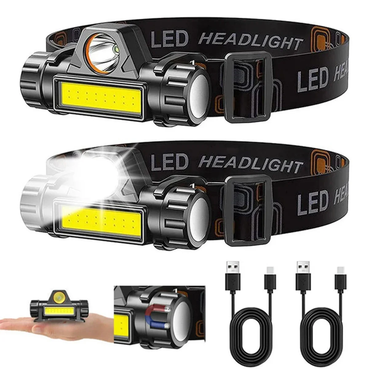 1-3PCS Rechargeable COB LED He - Outdoor Power Head review and price