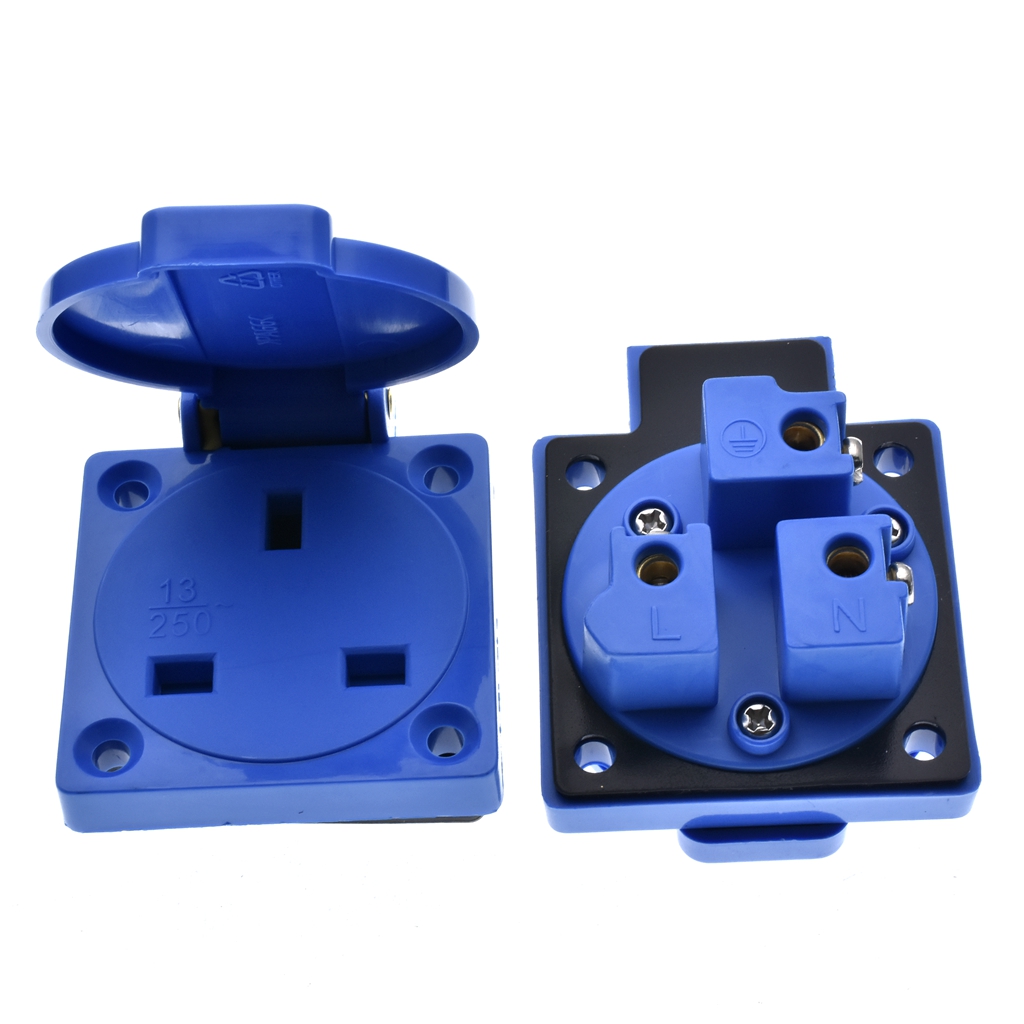 1pcs Britain Black Blue 13A 25 - Outdoor Power Receptacle review and price