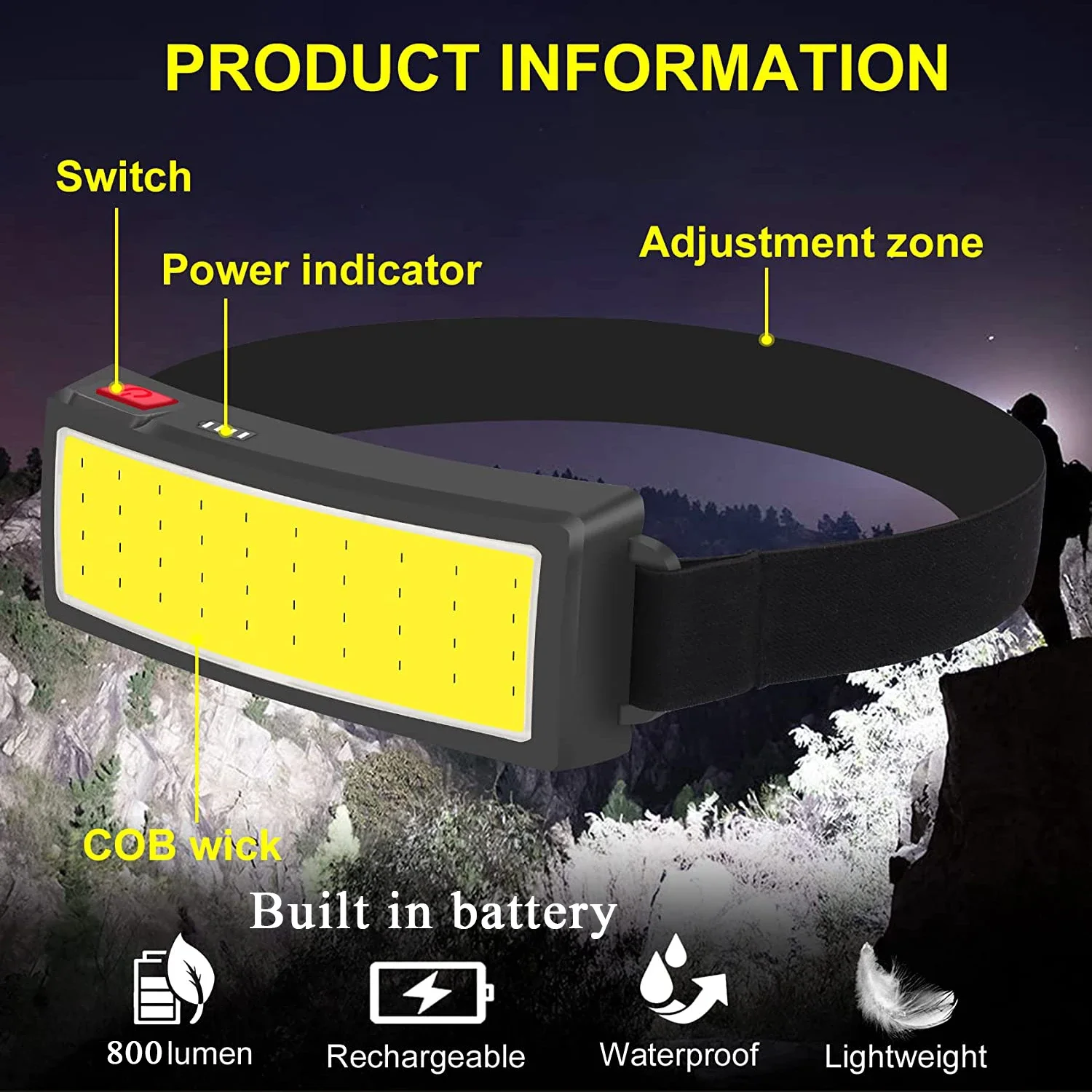 COB Portable LED Headlights Ou - Outdoor Usb Power Bank review and price