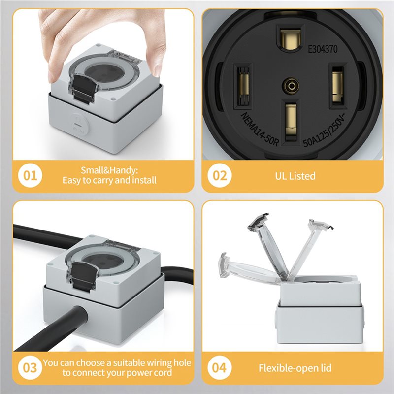 ABZL 6X 50Amp Power Outlet Box - Outdoor Power Receptacle review and price