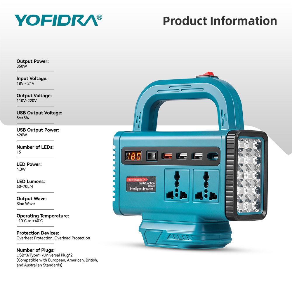 YOFIDRA 220V Portable Power In - Outdoor Power Adapter Usb C review and price