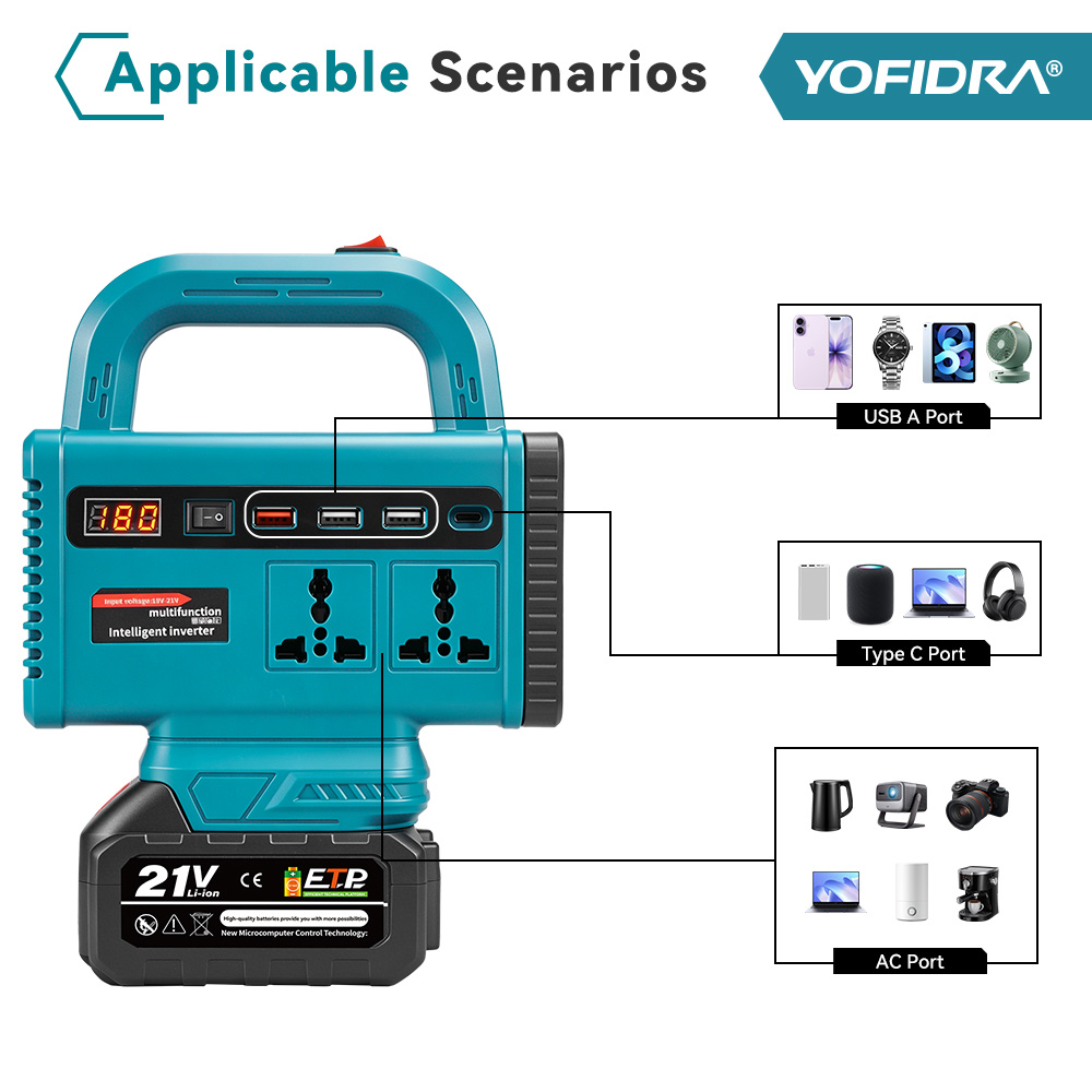YOFIDRA Portable Power Inverte - Outdoor Power Adapter Usb C review and price