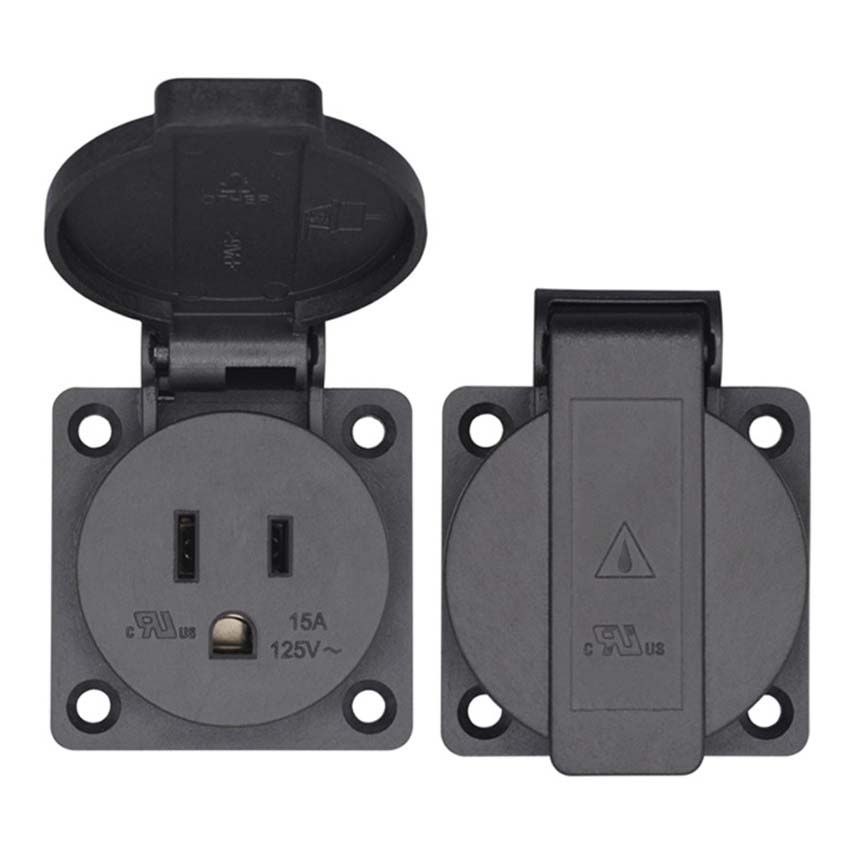 Black 125V 15A 20A IP44 CE Ame - Outdoor Power Receptacle review and price