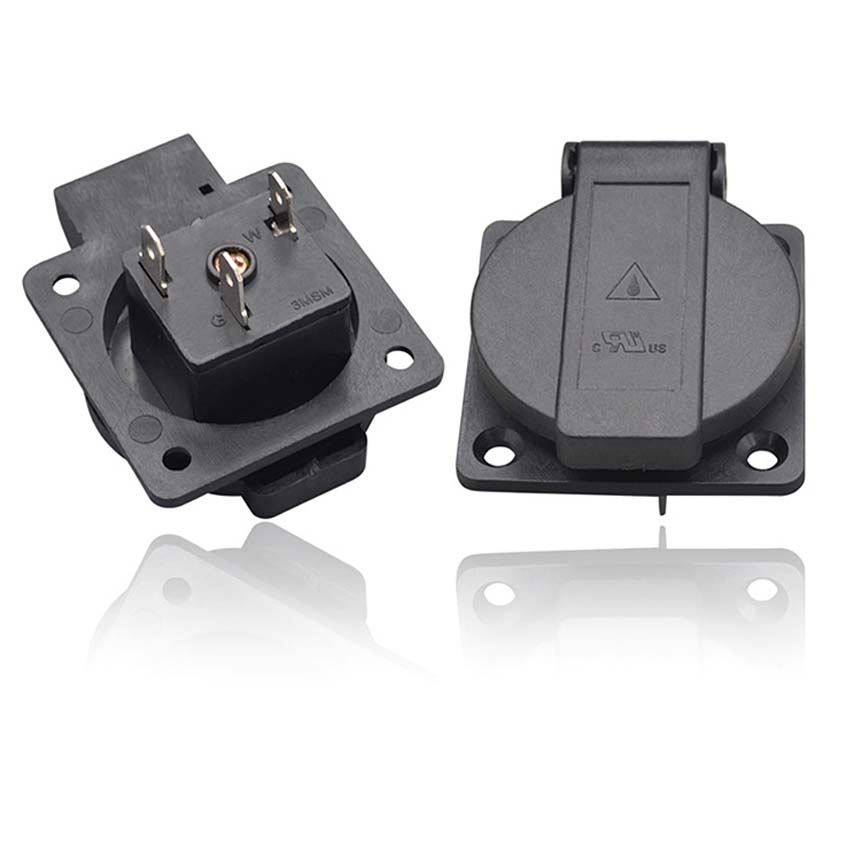 Black 125V 15A 20A IP44 CE Ame - Outdoor Power Receptacle review and price