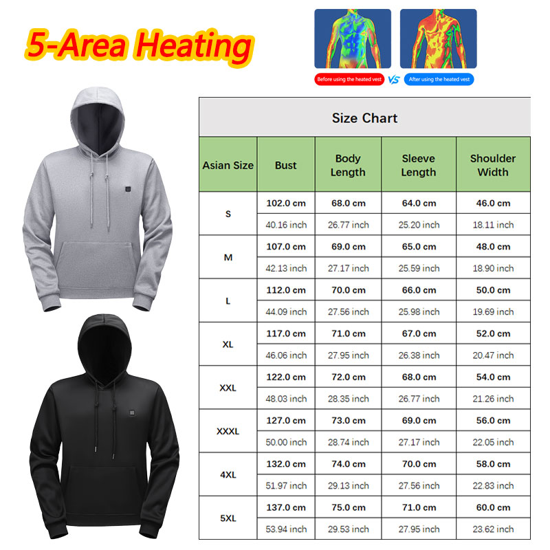 5 Zone Heating Hoodie Heating  - Outdoor Usb Power Bank review and price