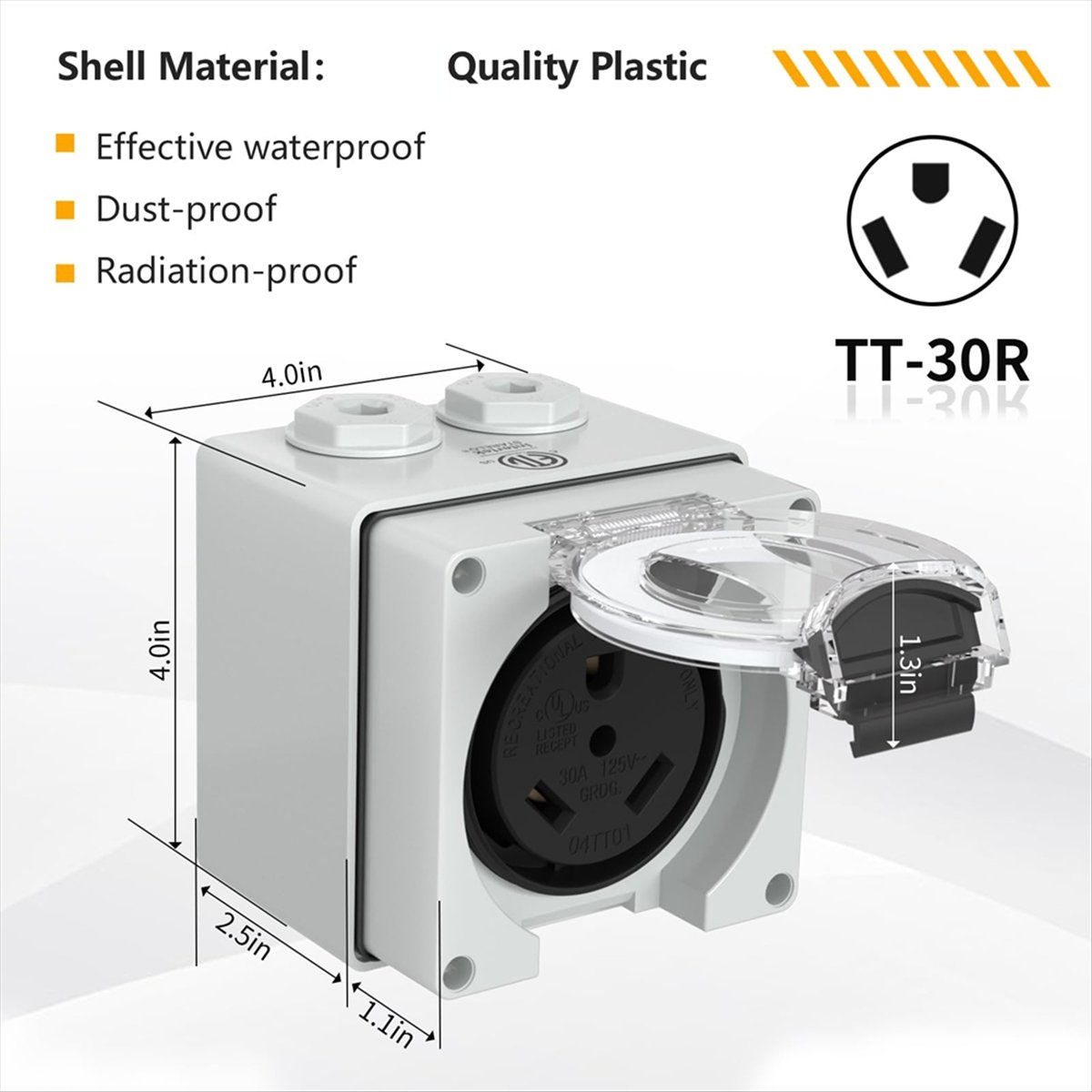 HHTL 30Amp Power Outlet Box,12 - Outdoor Power Receptacle review and price