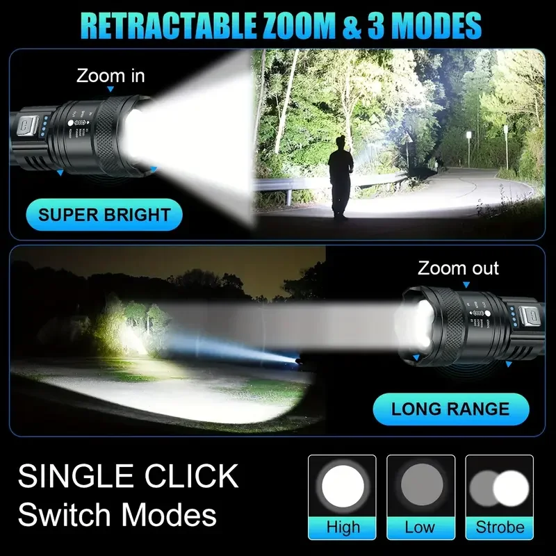 Tactical LED Flashlight 2000LM - Outdoor Usb Power Bank review and price